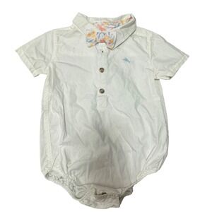 Tommy Bahama Baby Boy 24M Floral Bow Tie Bodysuit White Shirt Outfit